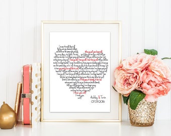 Wedding Song Gift - First Dance Sign - Personalized Wedding Gift - Wedding Song Gift - Wedding Song Sign - Wedding Lyrics Sign- Printable