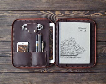 iPad Pro 10.5 inch Leather case. iPad case. 10.5' iPad Pro case. Zipper leather folio. Handmade iPad case. Free personalization.