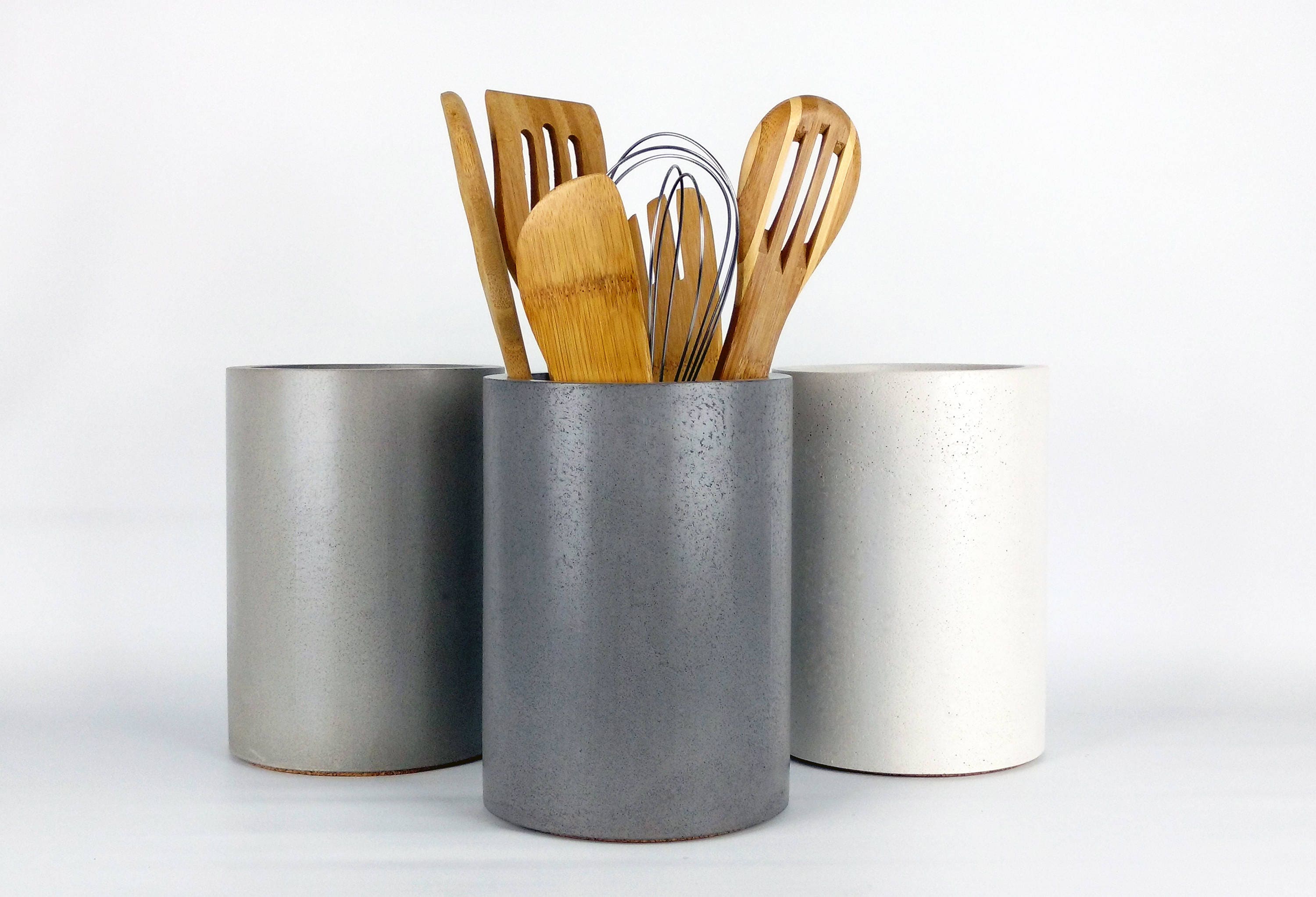 Concrete Utensil Holder / Utensil Crock / Utensil Jar