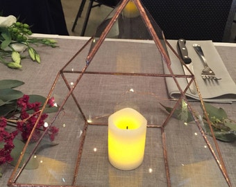 Geometric Glass Terrarium + Copper Framing