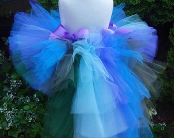 Bustle Tutu, Peacock Tutu, Purple Blue Tutu, Peacock Costume, Birthday Tutu, Dance Costume, Pageant Tutu, Halloween, Baby, Toddler, Girl