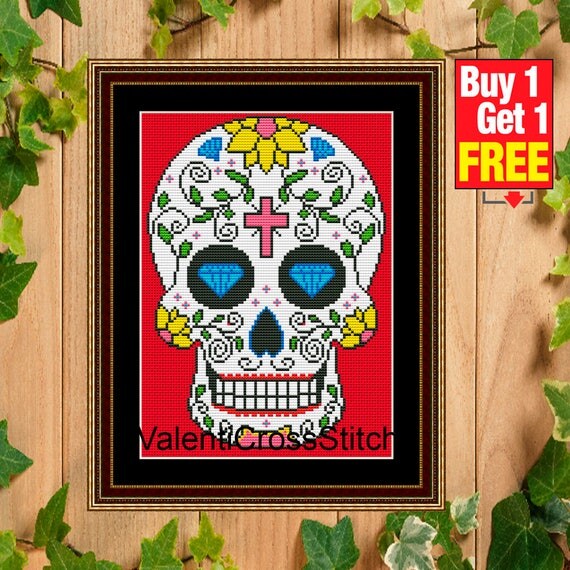 Cross Stitch Pattern Sugar Skull skull patterns cross stitch