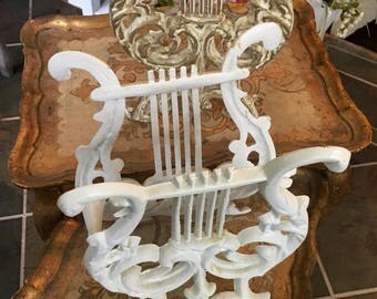 White Iron Harp Magazine Holder