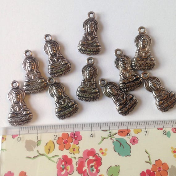 Buddha charms silver tone charms buddha pendants spiritual