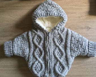 "Lenzo" coat, knit mesh Irish