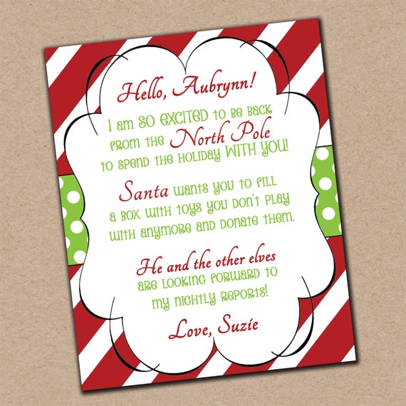 Elf on the Shelf Toy Donation Letter 8x10 DIGITAL