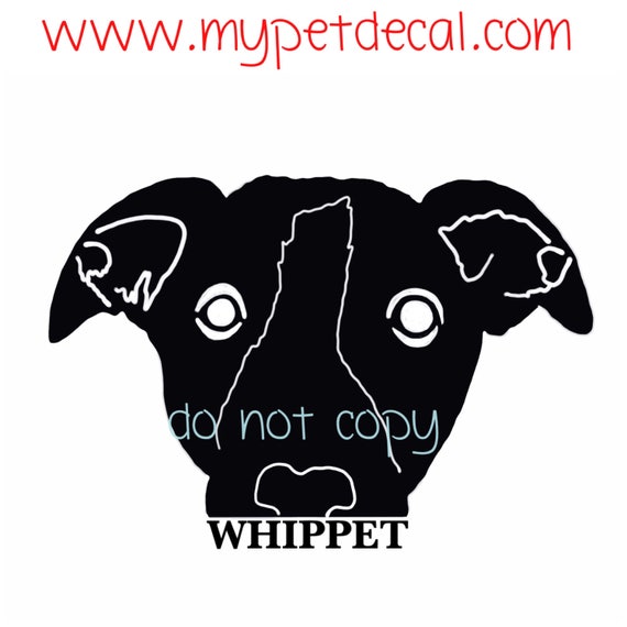 Personlized WHIPPET decal | FREE shipping | Whippet name decal | decals for Yeti tumblers, cars, laptops, devices etc | wall decals upon req