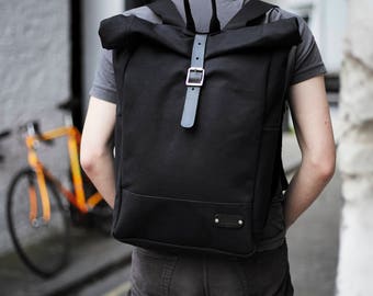 Backpack / Rucksack / Roll Top Backpack / Canvas Backpack / Canvas Rucksack / Bike bag / Bicycle bag / Rolltop Backpack