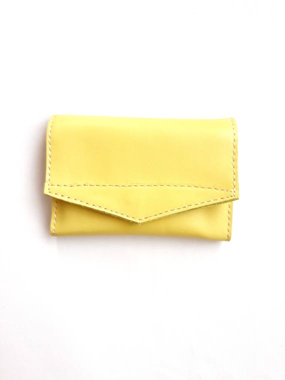 FREE SHIPPING Yellow Leather Wallet For Girl Small Wallet