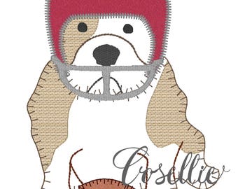 Bulldog football embroidery design, Bulldog embroidery design, Vintage stitch bulldog, Football embroidery design