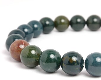 8mm Bloodstone (Heliotrope) Beaded Bracelet