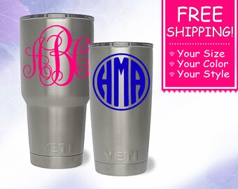 Yeti Monogram Decal, Monogram Decal, Yeti Decal, Yeti Monogram, Yeti Sticker, Yeti Rambler Decal, Yeti Tumbler Decal, Yeti, Gift for Her