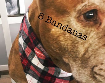 Dog Bandana, set of 5, Free Shipping in the US, Snap close Bandana, Cute collar, Dog accessories, Dog bandanas, cute dog bandanas