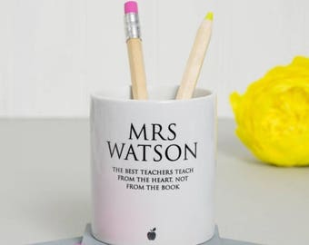 ON SALE Classic Teacher's Pen Pot - personalised desk tidy, end of term gift, office desk accessories, unique teacher gift, office decor