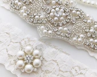 Ivory Wedding Garter, Ivory wedding garter belt, Ivory bridal garter, Ivory bridal garter belt, Ivory Garter set, Ivory Garter Belt, Garters