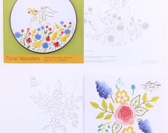 Iron-On Transfer Hand Embroidery Pattern and Instruction Booklet