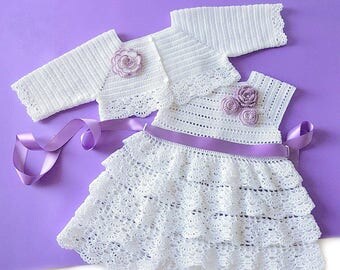Crochet Baby Outfit, Crochet Christening Set