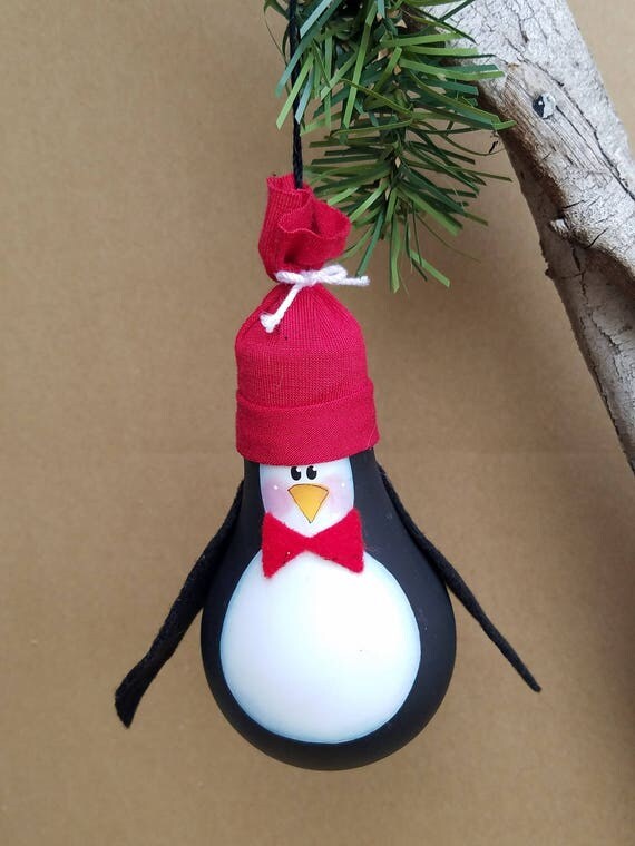 Penguin Light Bulb Ornament