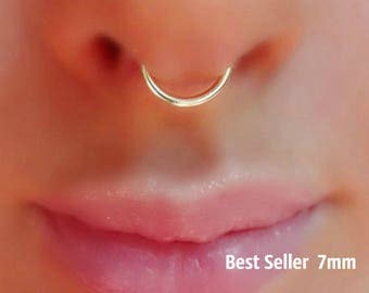 Silver Plated Fake Septum Ring Gold, Silver, Black, Antique Brass .Septum Ring.HIGH quality SILVER PLATED wire(Non tarnish)