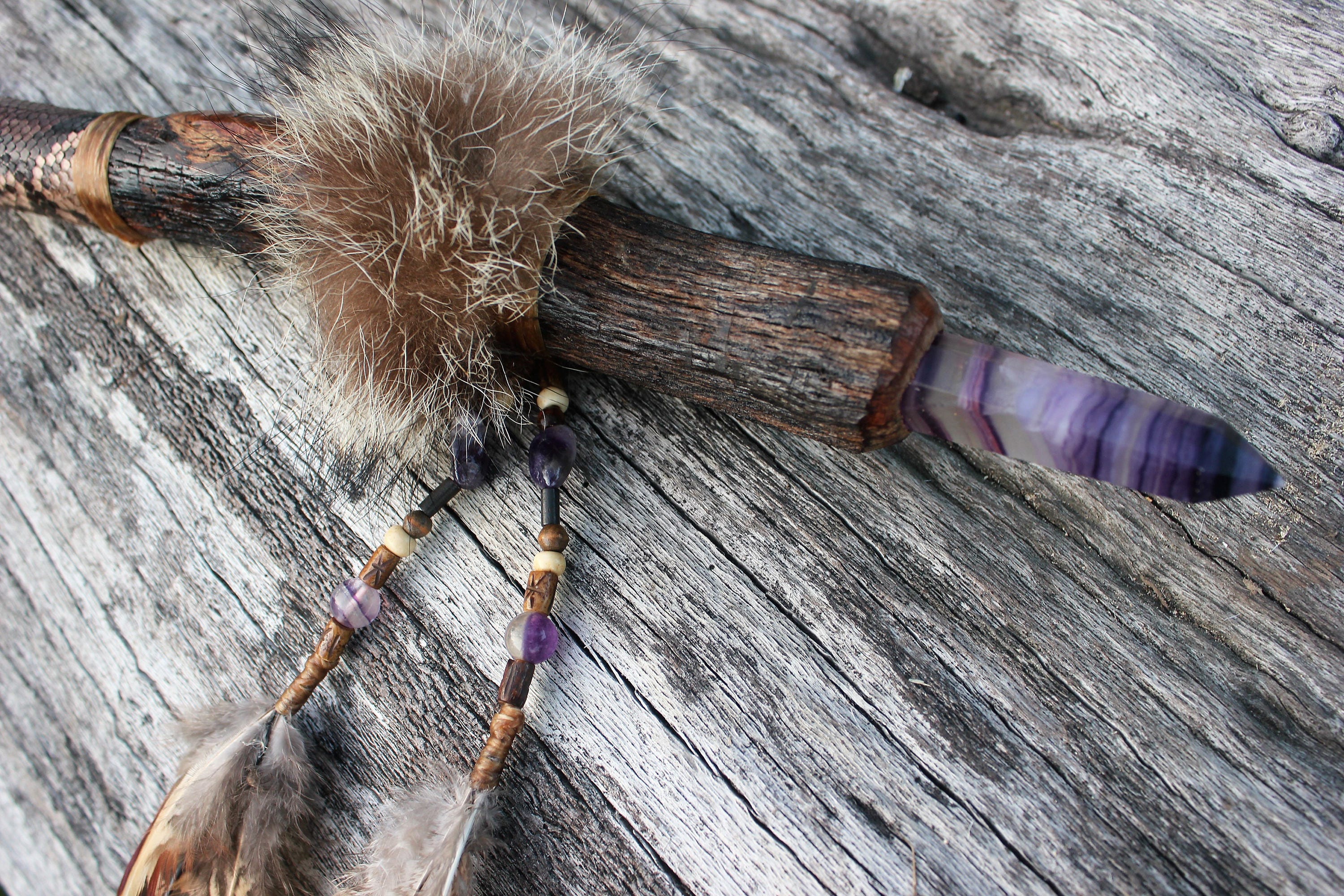 Shamanic Talking Stick Mystical Wand Spiritual Fluorite