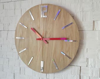 Large Mirrored Wall Clock mirror wall clock | etsy Large Mirrored Wall Clock mirror wall clock | etsy