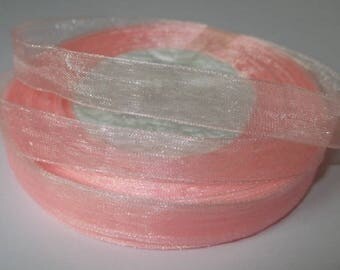 10 m organza Ribbon peach 12mm