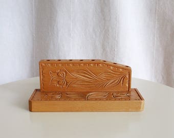 Vintage Wooden Pencil Holder