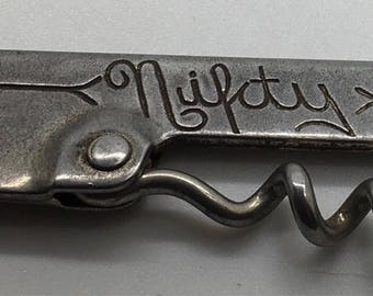 Vintage Nifty Corkscrew Bottle Opener Vaughan Chicago Made In USA Lid Pry Rustic Decor Pocket Key Chain Gift For Him Stocking Stuffer