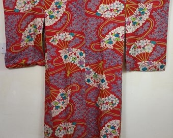 Floral Traditional Japanese Wool Kimono