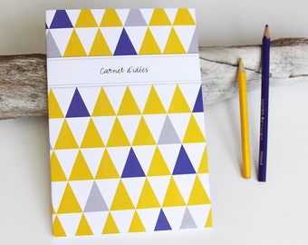 LARGE purple and yellow TRIANGLES design book