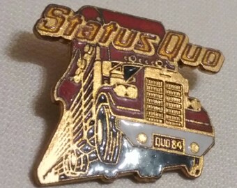 Status quo , 1984 vintage Crystal pin , really great brooch for real amateurs !! End Of The Road