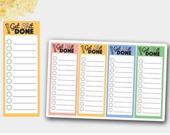 Get Sh*t Done Double Box Planner Stickers in Pastel Colors