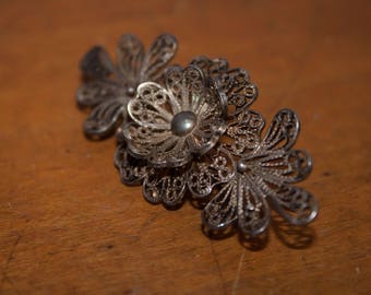 Gorgeous Filigree Brooch, Antique Jewelry, Shawl Pin,