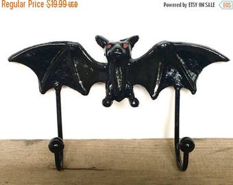 ON SALE Cast Iron Bat Wall Hooks - Gothic Decor - Halloween Decorations - Halloween Bat Decor - Horror Decor - Macabre Decor - Entryway Wall