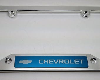 Chevrolet, Billet Aluminum License Plate Frame, Clear Anodized Frame