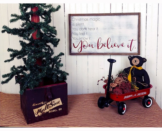 Christmas Magic Framed Modern Farmhouse Wooden Sign Believe Christmas Magic Framed Modern Farmhouse Wooden Sign Believe