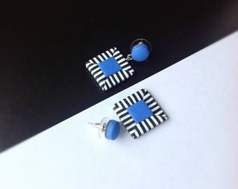 Everyday earrings , Gift for her , Modern Earrings , Polymer clay earrings , Dangle Drop earrings, Contemporary earrings
