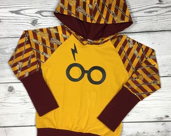 Gryffindor grow with me hoodie,size 3-6 years,Harry Potter hoodie,girls hoodie,boys hoodie,baby clothes,hoodies for girls,toddler hoodie