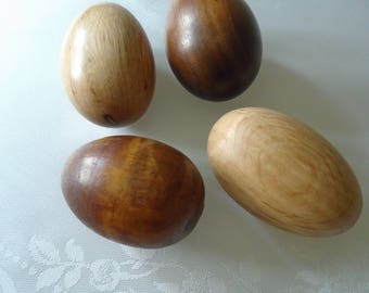 wooden eggs x 4 different woods