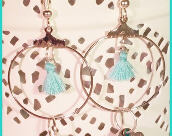 Cloud earrings star and ponpons
