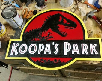 Jurassic park sign | Etsy