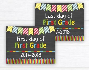 Back to School Sign, School Sign Prop, First Day of First Grade Sign, Chalkboard Sign, First Day of School 1st Grade, Instant Download