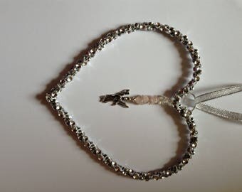 ANGEL HEART CRYSTAL hanging decoration ~ feng shui ~ love ~ attraction ~ healing crystals ~ rose quartz ~ Healing angel ~