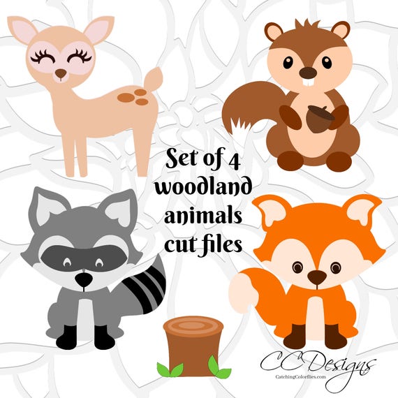 Download Cute Woodland Forest Animal Cut Files, Fox SVG Cut File, Cute Deer SVG, Baby Woodland Animals ...