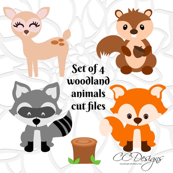 Cute Woodland Forest Animal Cut Files, Fox SVG Cut File, Cute Deer SVG, Baby Woodland Animals ...