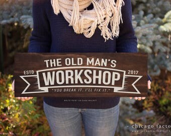 Custom Fathers Day Sign, Work Shop Sign, Father's Day Sign, Gifts For Him, Fathers Day, Man Cave Sign, Gifts for Dad, Husband Gift (GP1148)