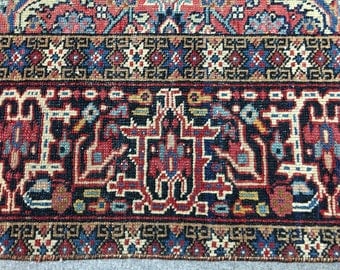 Persian Rug Heriz antique fine 5.6 x 4.8 ft ft / 172 x 146 cm vintage Bohemian Rug, Boho Style, carpet Karaja Gerawan Free Shipping US CA EU