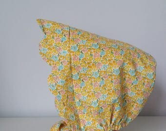 Baby and child's bezel printable in yellow print cotton