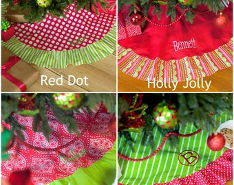 Christmas Tree Skirt Monogrammed Tree Skirt - Tree Skirt - Personalized Tree Skirt