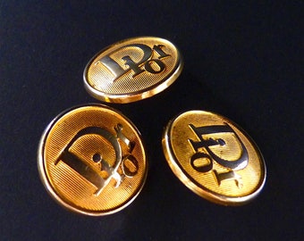 Vintage DIOR Buttons, Gold Tone, Size 0,8" 2 cmCHRISTIAN DIOR High Fashion, For Dior Jewelry, Dior Earrings, Dior Ring, Price for 1